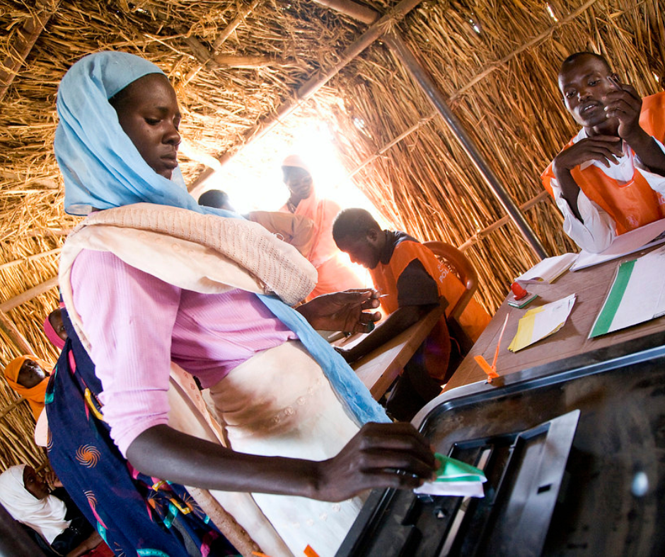 woman voting